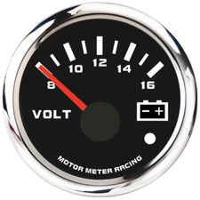 W Pro 52mm 2-116 Volt Meter Gauge 8 16v White Led Warning 12v Waterproof