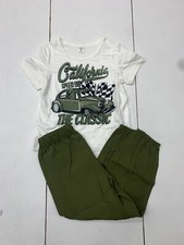 Shein Boys 2 Piece White Green Pant Outfit Size 4