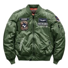 Mens MA-1 Bomber Jackets Military Flight Aviator Pilot Baseball Warm Casual Coat