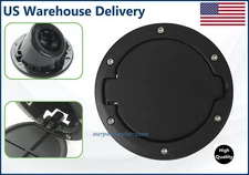 Aluminum Black Gas Fuel Cap Door Tank Cover Fits Jeep JK Wrangler 2007-17