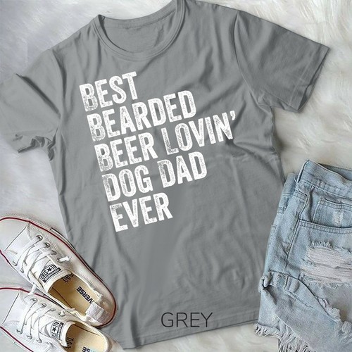 Mens Best Bearded Beer Lovin Dog Dad T-Shirt Pet Lover Owner Unisex Form T-Shirt - Picture 3 of 11