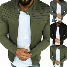 Winter Mens Long Sleeve Slim Cardigan Coats Jumper Zip Up Outwear Casual Sweater