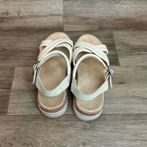 Vionic Platfform Sandals Women's 8.5 Reyna Cream Leather Comfort Arch Support - Imagen 12 de 12