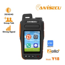 Anysecu Y18 4G Network Radio Android 9.0 WIFI GPS Mobile Phone Zello Real-ptt
