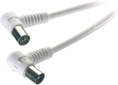 vivanco TV / Radio Winkel Antennenkabel, 90dB, 3m,weiß