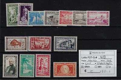 Monaco 1949 Unif Views 324/327 + A36/A41