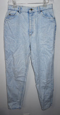 VTG Lee Acid Washed High Rise Denim Blue Jeans Womans Sz 16 Tapered Leg Mom USA