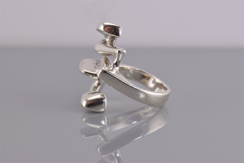 Anillo MUSSE Plata Esterlina Modernista Abstracto Banda Sólida Dinamarca 925 Talla: 3 - Imagen 5 de 8