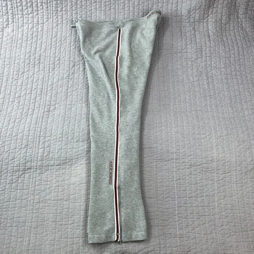 Abercrombie пот брюки женщин маленький серый вырез лодыжки молнии логотип с надписью Y2K - Изображение 3 из 4