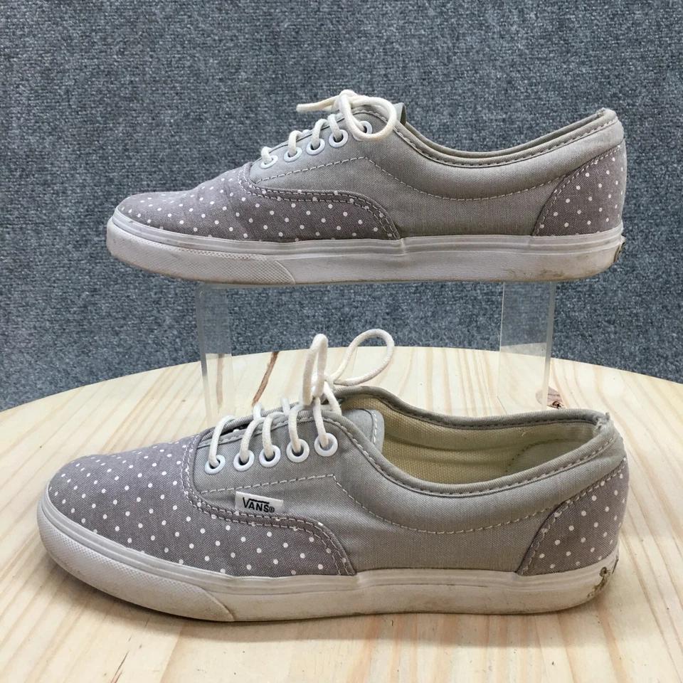 Vans Zapatos Hombres 7 Mujeres 8.5 Lunares Cómodos Tenis Tela Gris Con Cordones Foto 2 de 4