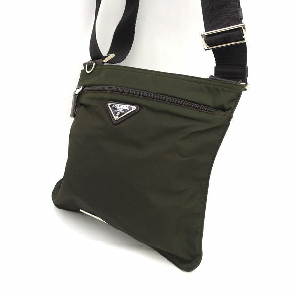 Prada Dark Green Nylon Shoulder Crossbody Bag Pre-Owned Y0730