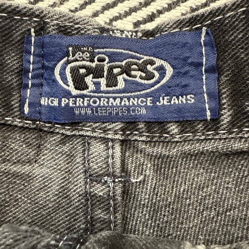 Vintage Lee Pipes BOYS SIZE 7X (20x20) Black Denim Baggy Pants USA JNCO Style - Picture 4 of 8
