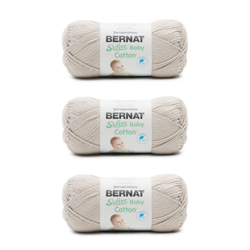 Softee Baby Cotton Feather Gray Yarn - 3 Pack of 120g/4.25oz - Blend - 3 DK (...