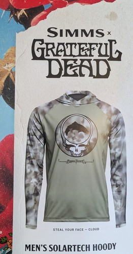 Simms Grateful Dead Solartech Hoody LIMITED EDITION 2XL Steal Your Face Cloud - Picture 3 of 8