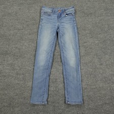 American Eagle Jeans Womens 0 Short Blue Super Stretch Skinny Leg Light Wash