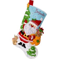 Bucilla  Retro Holiday Santa Stocking Kit