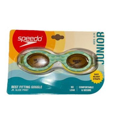 Speedo Junior Glide Swim Goggles Aqua Waves Ages 6 14 Adjustable Strap NEW