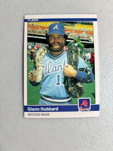 1984 Fleer Glenn Hubbard #182 Braves Snake NM