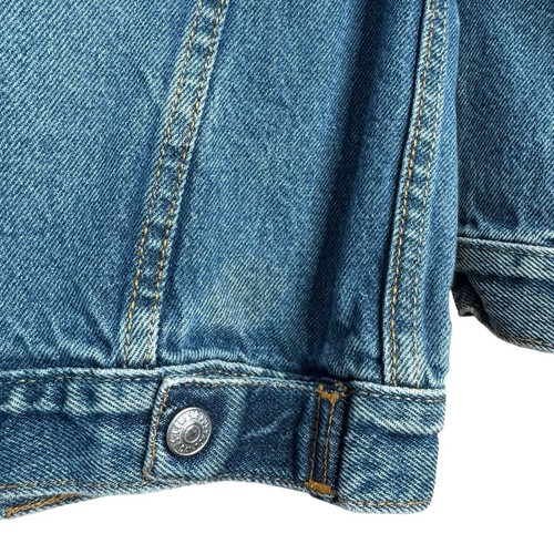VINTAGE Kids Levi’s Blue Jean Denim Jacket Size 6 Distressed Dark Wash G8 - Picture 5 of 10