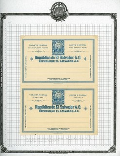 EL SALVADOR 19th Century Postal Card Album Page Lot #4 SEE SCAN $$$
