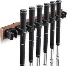 Wooden Golf Club Holder Wall Mount 8 Clips Golf Club Rack Hanger Organizer for W
