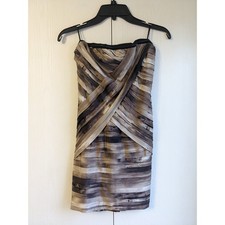 Y2K GUESS Women's Brown Strapless Sleeveless Polyester Mini Dress Size S