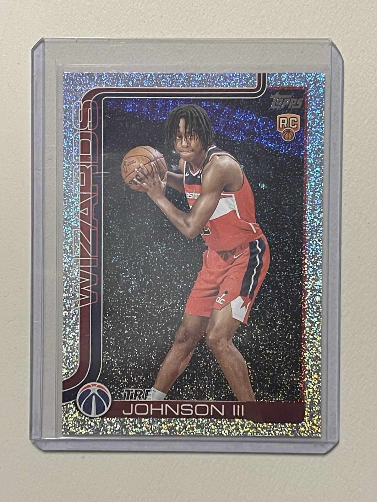2025-26 Topps Basketball #206 TRE JOHNSON III RC Sandglitter