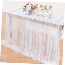 s Pearl Table Cloth: Wedding Arch Decorations Lace Fabric for 5 Piece White