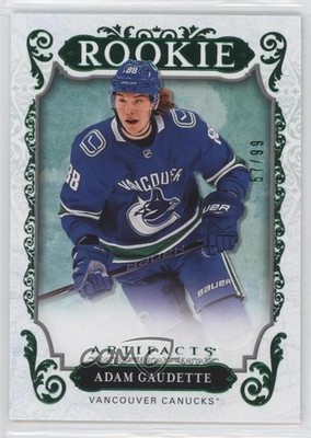 2018 Upper Deck Artifacts Rookies Emerald 57/99 Adam Gaudette #178 Rookie RC t3w