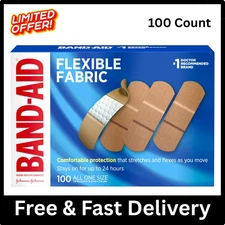 Band-Aid Brand Flexible Fabric Adhesive Bandages, 100 Count