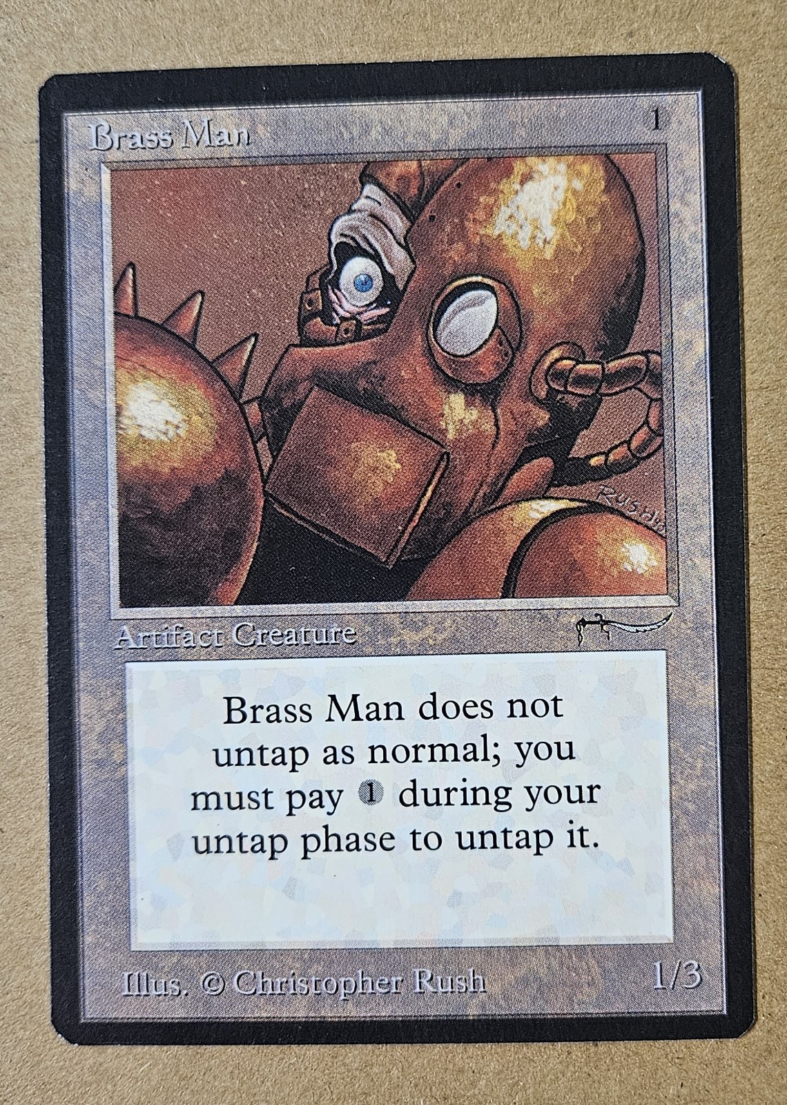 MTG Brass Man Arabian Nights Great Condition