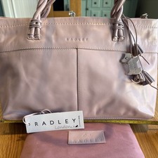 Gorgeous Radley Pale Pink Leather Handbag With Dust Bag & Original Tags