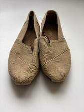 TOMS Women  s Alpargata Size 9.5 Natural Burlap Canvas Slip On Shoes Espadrille