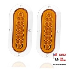 Oval Trailer Rear Lights, 6inch Backup Auxliery Yellow Turn Signal YELLOW