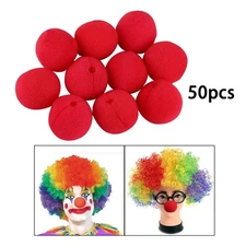 50Pcs Red Clown Noses Bulk Cute Novelty 5cm Lightweight Versatile Cosplay for