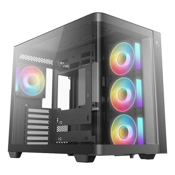 Deepcool Nero Case Cg530u 4F Vetro Curvo Atx 4X Argb Usb-C - Immagine 4