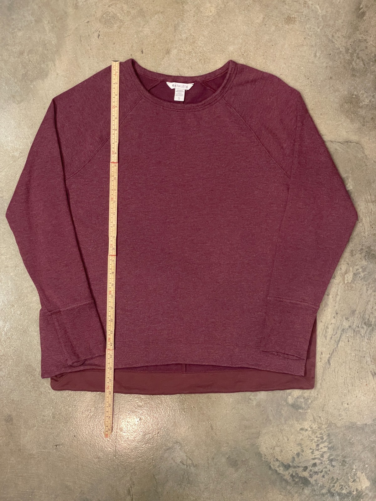 Athleta Sweater Women L Burgundy Maroon Extra Soft Knit Crewneck Logo Casual thumbnail 5