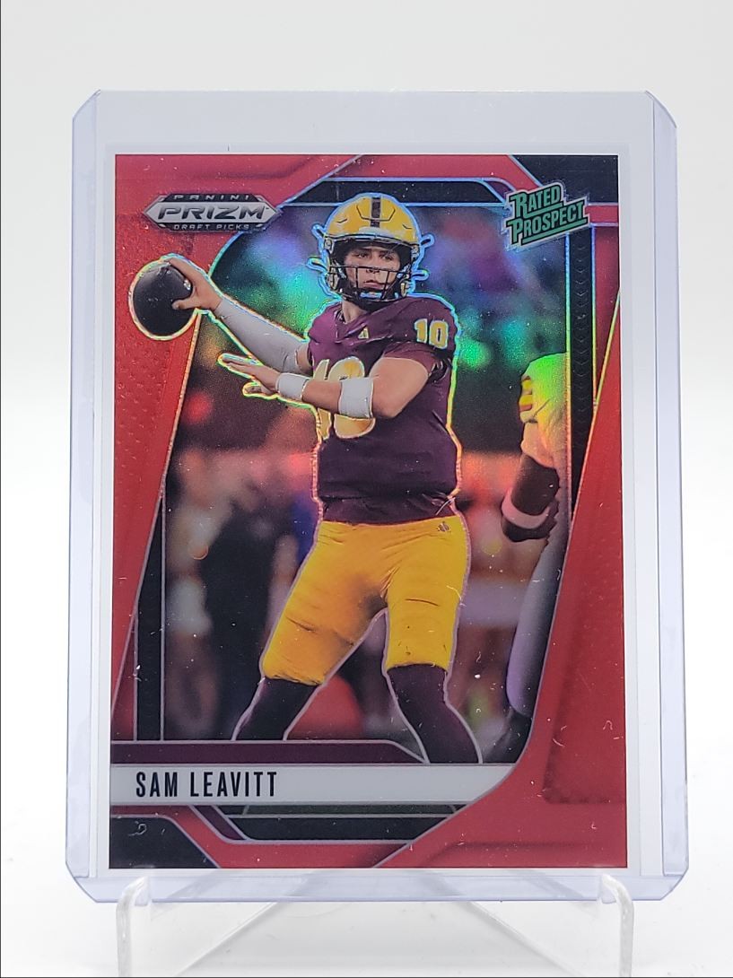 SAM LEAVITT 2025 PANINI PRIZM DRAFT RATED PROSPECT RED B /399 Q6136