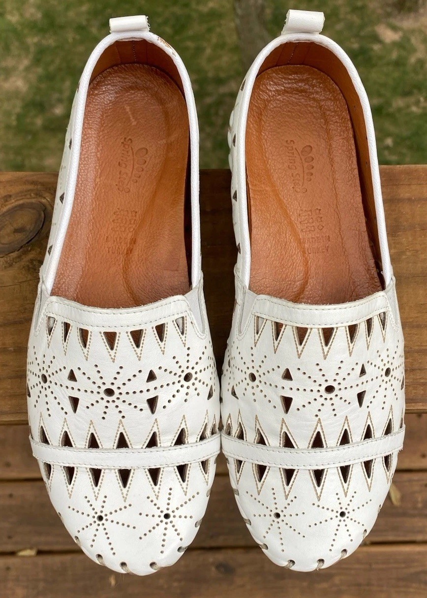 Spring Step White Slip-On Loafer Shoes - Women’s Size 6.5/7 US, 37 EU