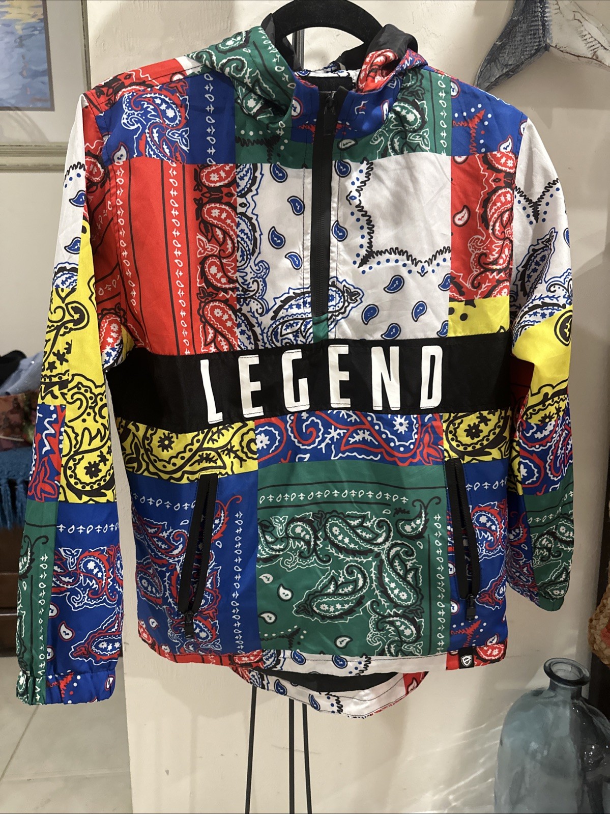 Encrypted Legend Patchwork Lightweight Hoodie M-1… - image 1