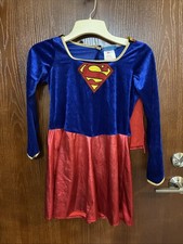 Girls Halloween Costume DC Supergirl Large 10/12 Removable Cape EUC