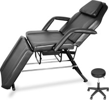 Massage Bed Tattoo Chair w/Hydraulic Stool,70.8" Adjustable Facial Bed for Salon