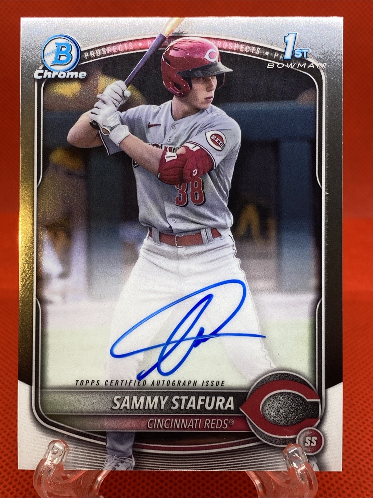 2025 Bowman Sammy Stafura #CPA-SS 1st Bowman Chrome Prospects Autograph
