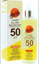 Malibu Clear All Day Protection SPF 50 Clear Spray, High Protection UVA/UVB