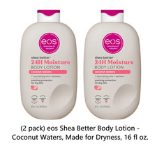 (2 pack) eos Shea Better Body Lotion - Coconut Waters, Made for Dryness 16 fl oz
