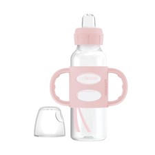 Dr Brown's Milestones Light Pink Sippy Spout Bottle with Removable Handles 6m 