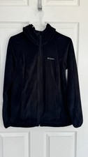 WOMENS COLUMBIA HOODY LONG FLEECE SHAPED JACKET BLACK EX CONDITION - Medium