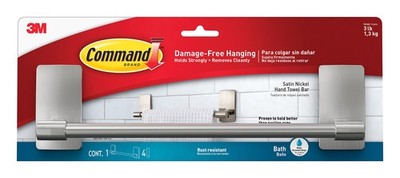 Command Handtuchhalter, Satin-Nickel-Finish, Standard, 