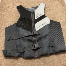 HyperLite Wake Co Black/Gray 2 Buckle Zipper Life Jacket Vest 3240 Adult XXL