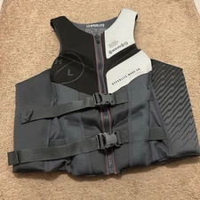 HyperLite Wake Co Black/Gray 2 Buckle Zipper Life Jacket Vest 3240 Adult XXL